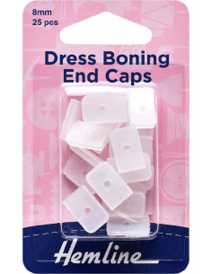 Protective tips for 8 mm rigilene boning