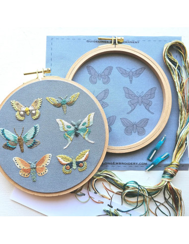 Embroidery Kit - Moth Sampler
