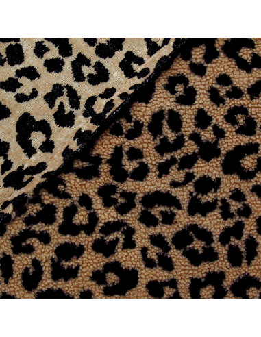 Teddy boucle fleece fabric - Leopard