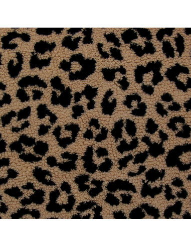 Teddy boucle fleece fabric - Leopard