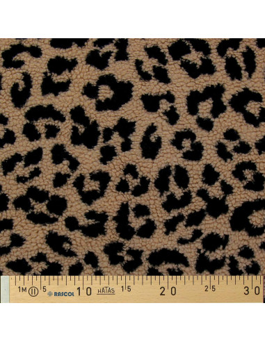 Teddy boucle fleece fabric - Leopard