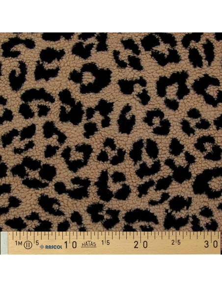 Teddy boucle fleece fabric - Leopard