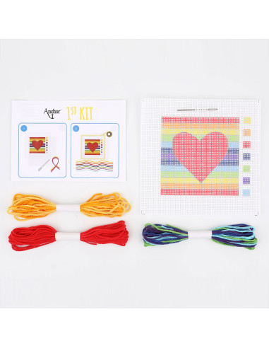 Mon 1er kit canevas -  Coeur
