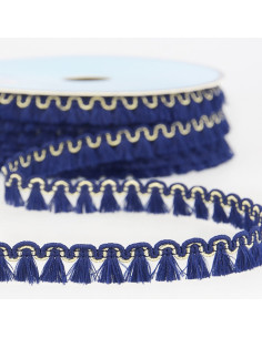 12 mm lurex fringe trim - Navy blue