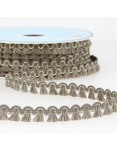 12 mm lurex fringe trim - Gray