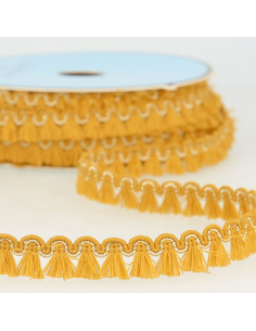 12 mm Lurex Fringe Trim - Mustard