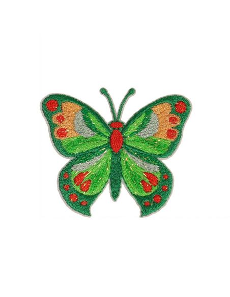 Iron-on butterfly patch - Green