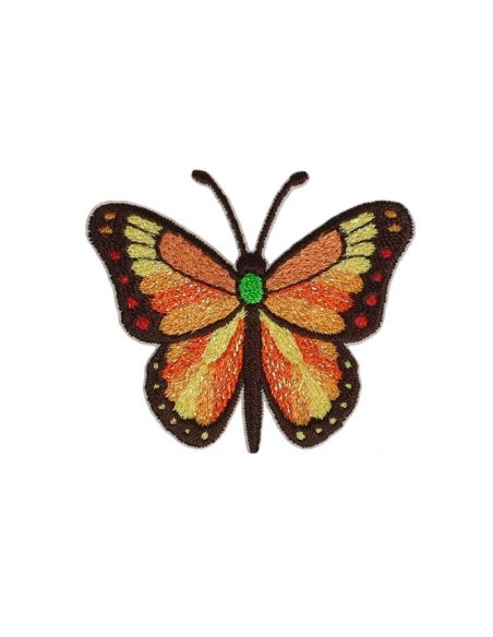 Iron-on butterfly patch - Orange
