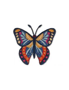 Iron-on butterfly patch - Blue and orange