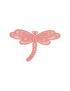 Iron-on patch dragonfly lace - Pink