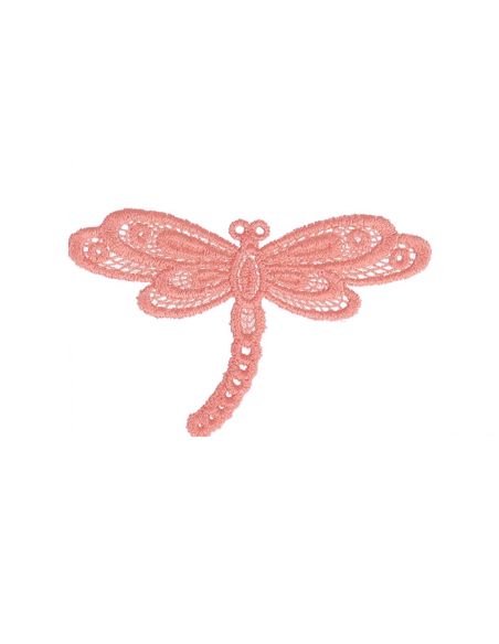 Iron-on patch dragonfly lace - Pink