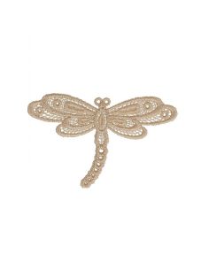 Iron-on patch dragonfly lace - Beige