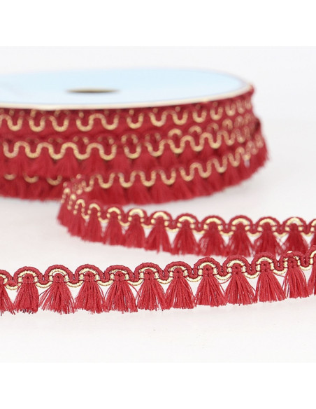 12 mm Lurex Fringe Trim - Hermès Red