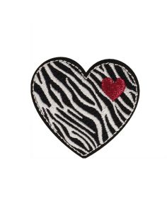 Iron-on patch heart - Zebra