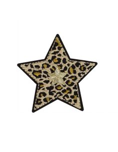 Iron-on star patch - Beige panther