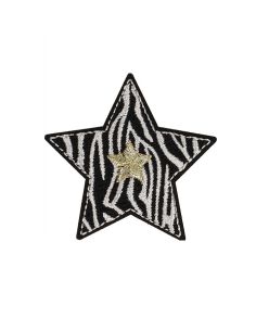 Iron-on star patch - Zebra