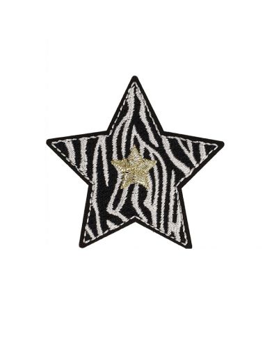 Iron-on star patch - Zebra