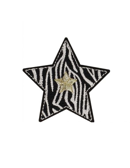 Iron-on star patch - Zebra