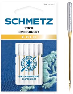 Gold Schmetz machine embroidery needle