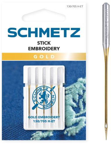 Gold Schmetz machine embroidery needle