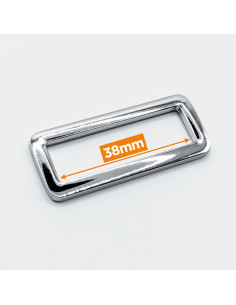 Rectangular metal buckle - Silver 38 mm