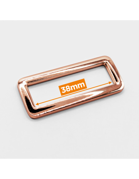 Rectangular metal buckle - Rose gold 38 mm