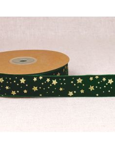 Velvet Christmas star ribbon - Green