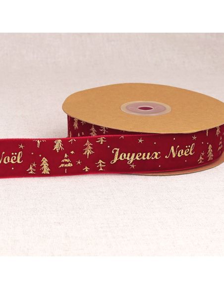 Merry Christmas velvet ribbon - Red