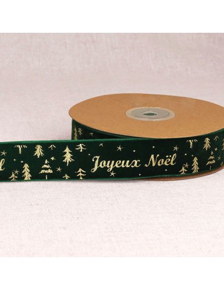 Merry Christmas velvet ribbon - Green
