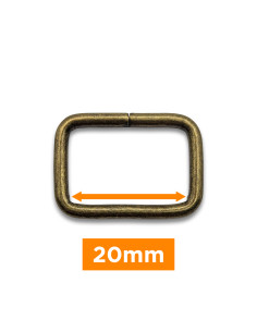 Rectangular buckle - Bronze 20 mm