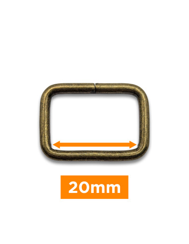Rectangular buckle - Bronze 20 mm