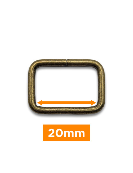 Rectangular buckle - Bronze 20 mm