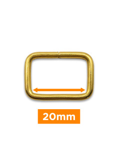 Rectangular buckle - Gold 20 mm