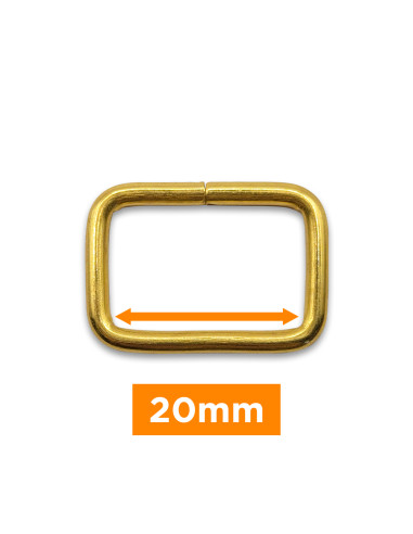 Rectangular buckle - Gold 20 mm