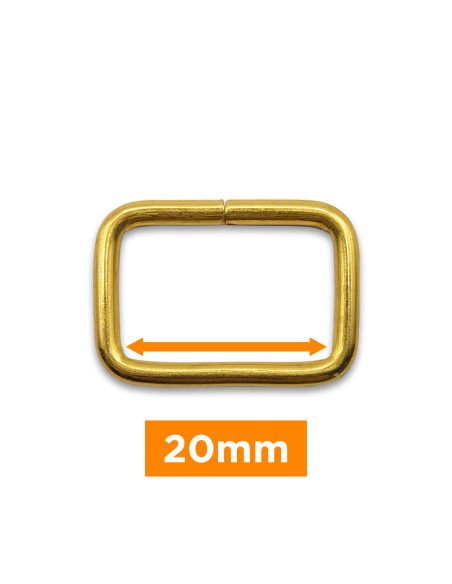Rectangular buckle - Gold 20 mm