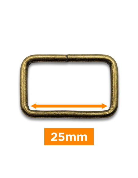 Rectangular buckle - Bronze 25 mm
