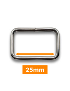 Rectangular buckle - Silver 25 mm