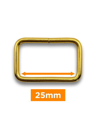 Rectangular buckle - Gold 25 mm