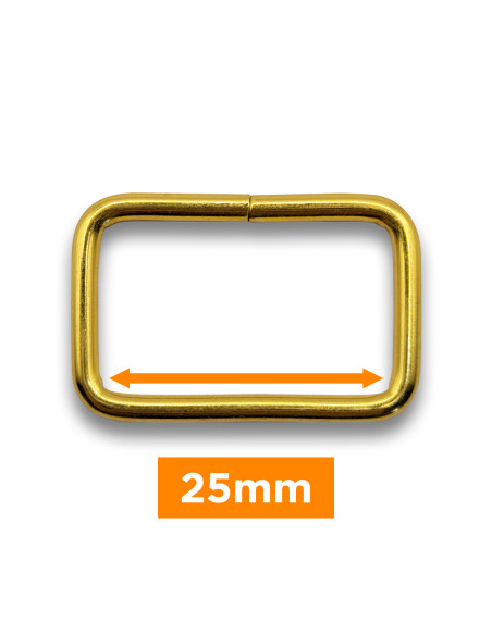 Rectangular buckle - Gold 25 mm