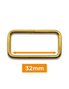 Rectangular buckle - Gold 32 mm