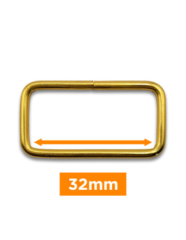 Rectangular buckle - Gold 32 mm