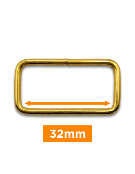 Rectangular buckle - Gold 32 mm