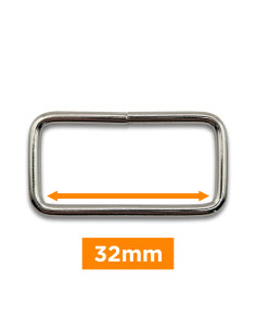 Rectangular buckle - Silver 32 mm