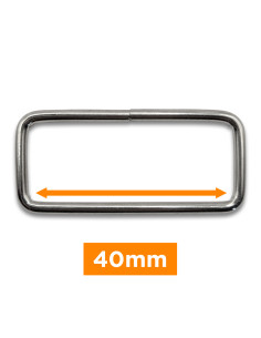 Rectangular buckle - Silver 40 mm