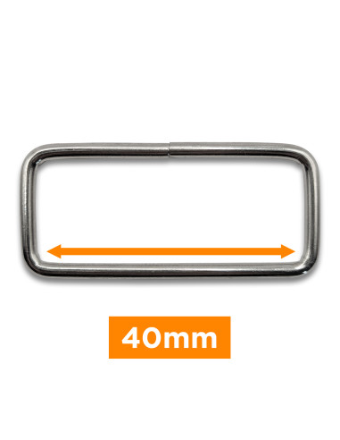 Rectangular buckle - Silver 40 mm