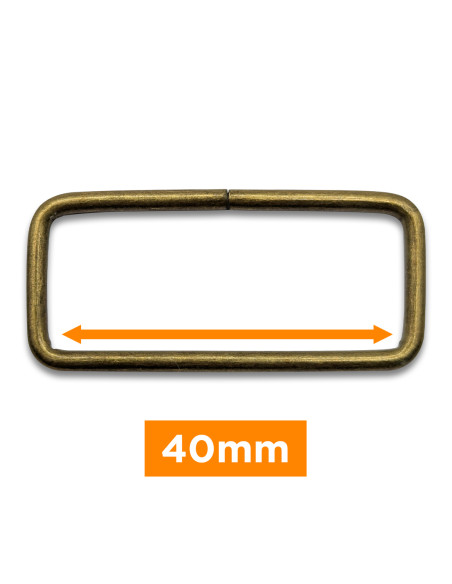 Rectangular buckle - Bronze 40 mm