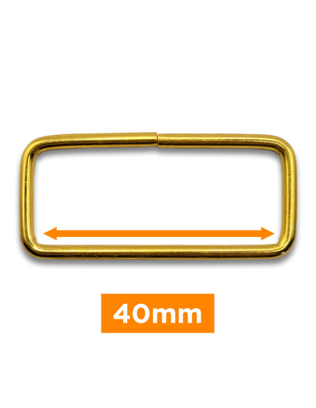Rectangular buckle - Gold 40 mm