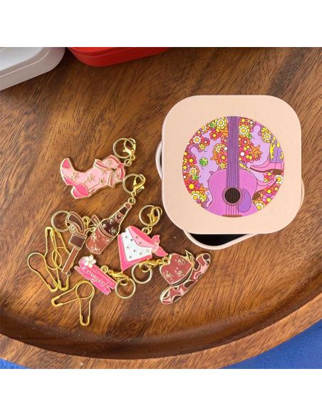 Set of 12 stitch marker rings - Cowgirl summer