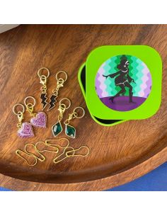 Set of 12 stitch marker rings - Funky Wave