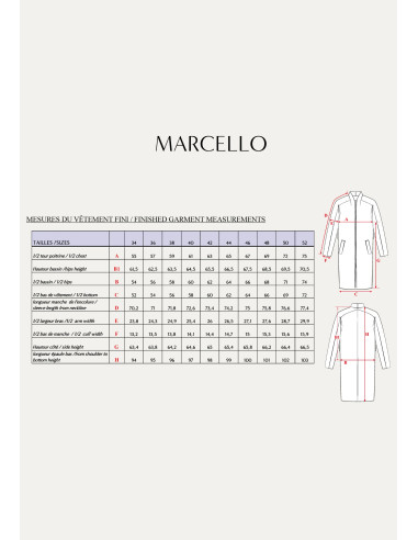 Marcello Coat Pattern - Maison Fauve